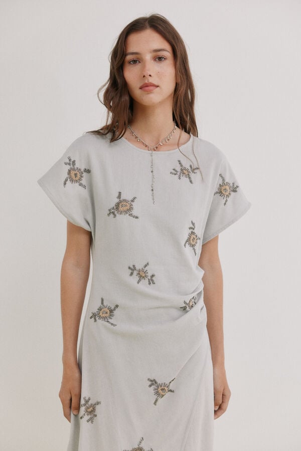 Hoss Intropia Aveline. Vestido abalorios Azul