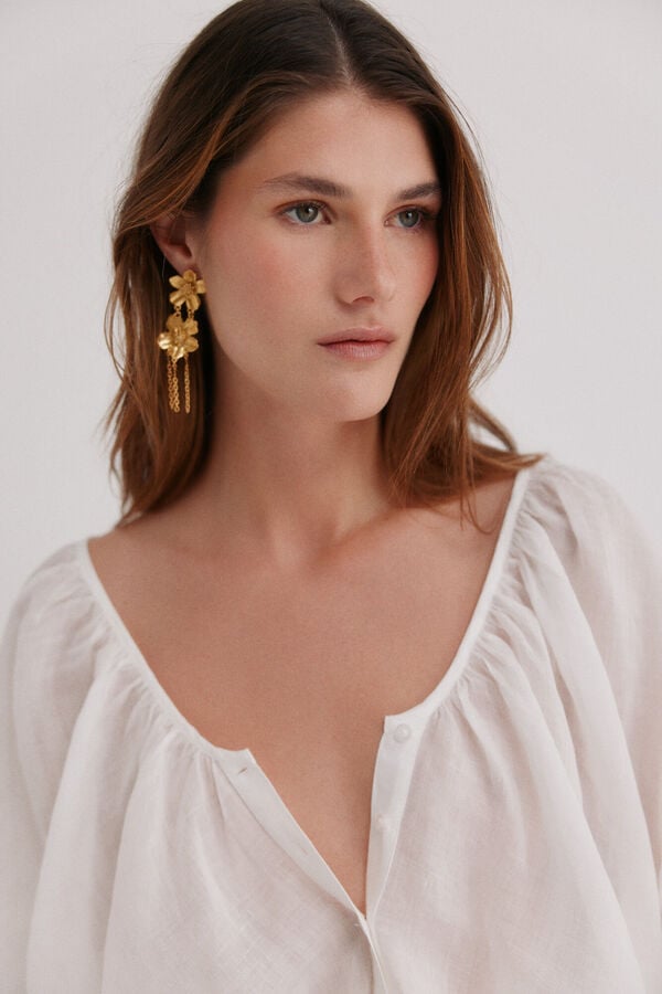 Hoss Intropia Leila. Pendientes Flor Dorado