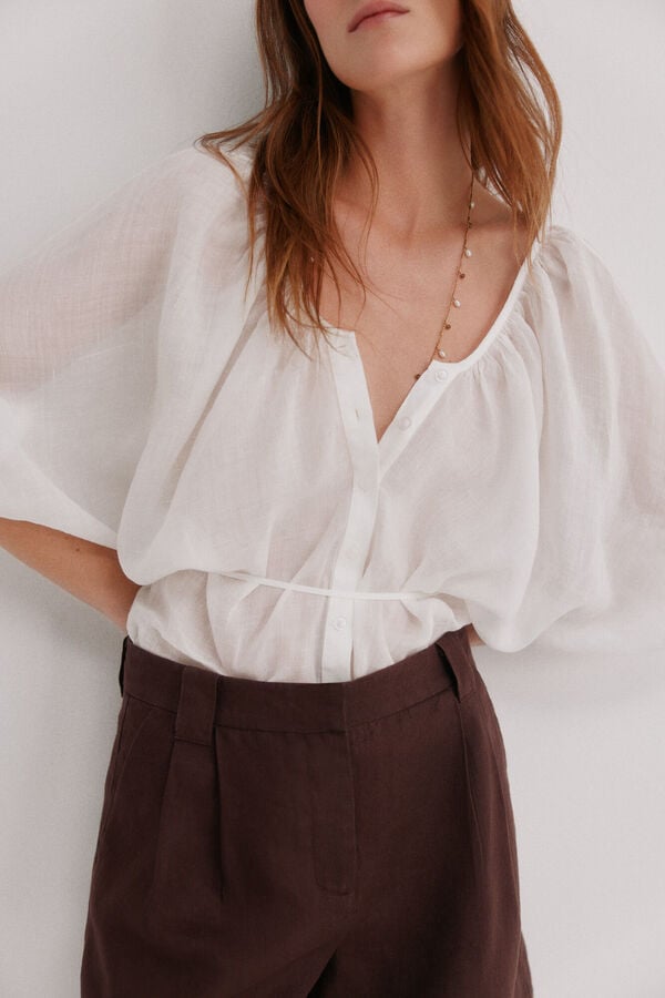 Hoss Intropia Caroline. Blusa de manga comprida Branco