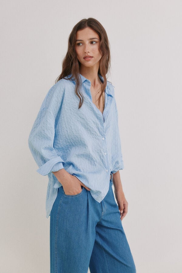 Hoss Intropia Cordelia. Camisa rayas Azul