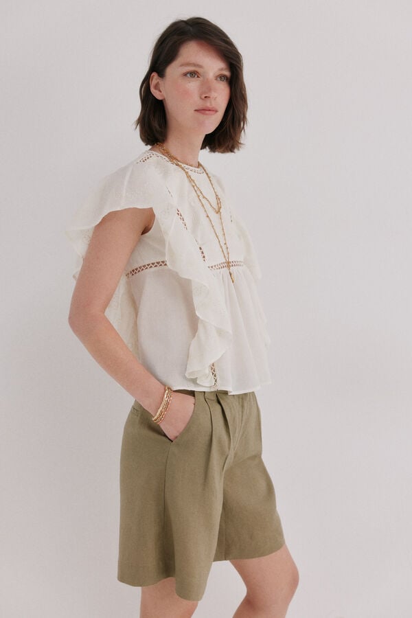 Hoss Intropia Cinthia.Blusa bordada Marfil