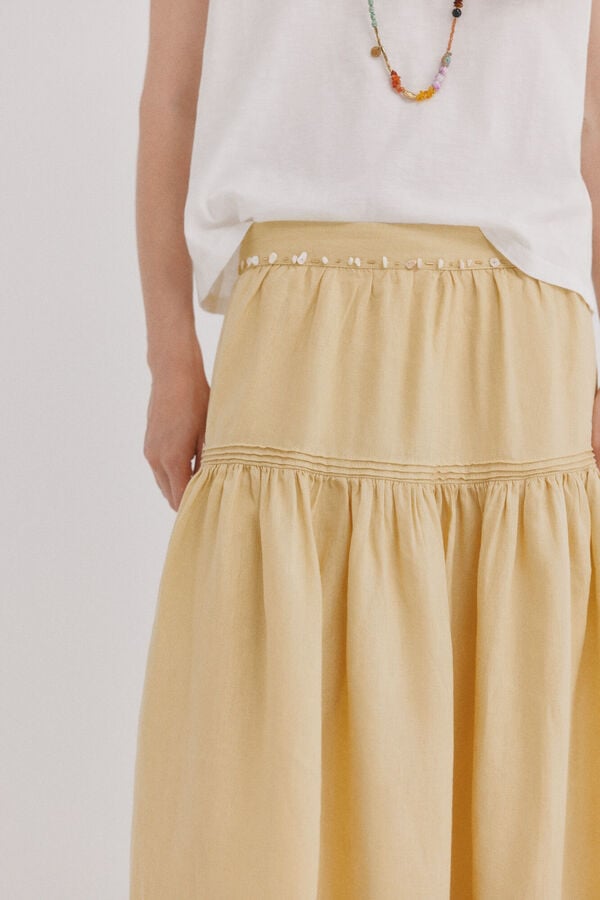 Hoss Intropia Rufina. Saia com pregas Amarelo