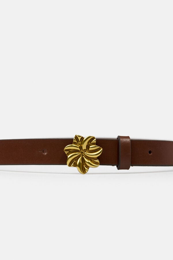 Hoss Intropia Luna. Cintur&oacute;n logo Marron