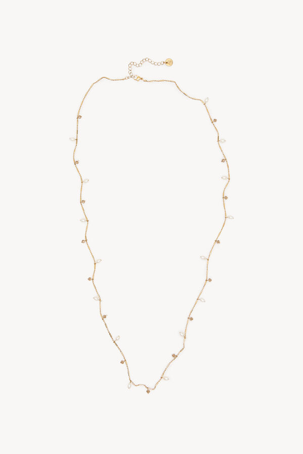 Hoss Intropia Lena. Collar Perlitas Blancas Dorado