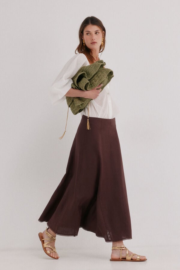 Hoss Intropia Raina. Falda midi Marron