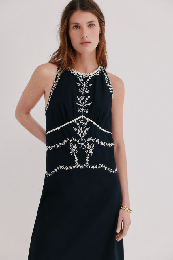 Hoss Intropia Asunci&oacute;n. Vestido algod&oacute;n Negro