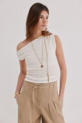Hoss Intropia Mar&iacute;a. Camiseta asim&eacute;trica Blanco