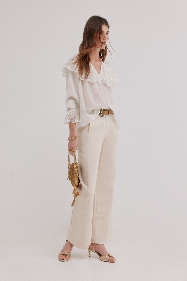 Hoss Intropia Catalina. Blusa rom&aacute;ntica Marfil