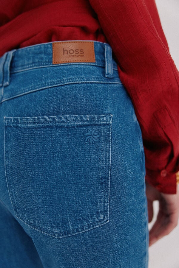 Hoss Intropia Bruna. Vaqueros bordados florales Azul