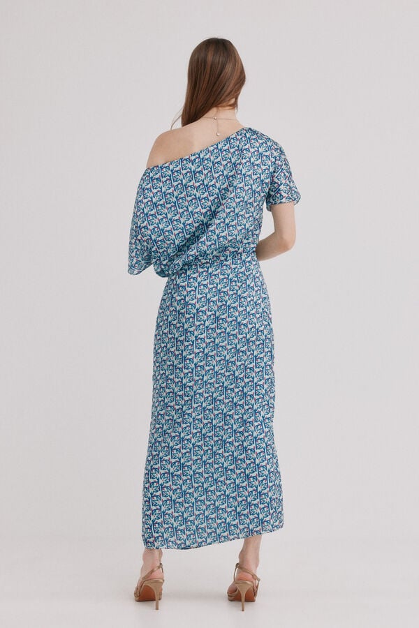 Hoss Intropia Aria. Vestido flu&iacute;do Estampado azul