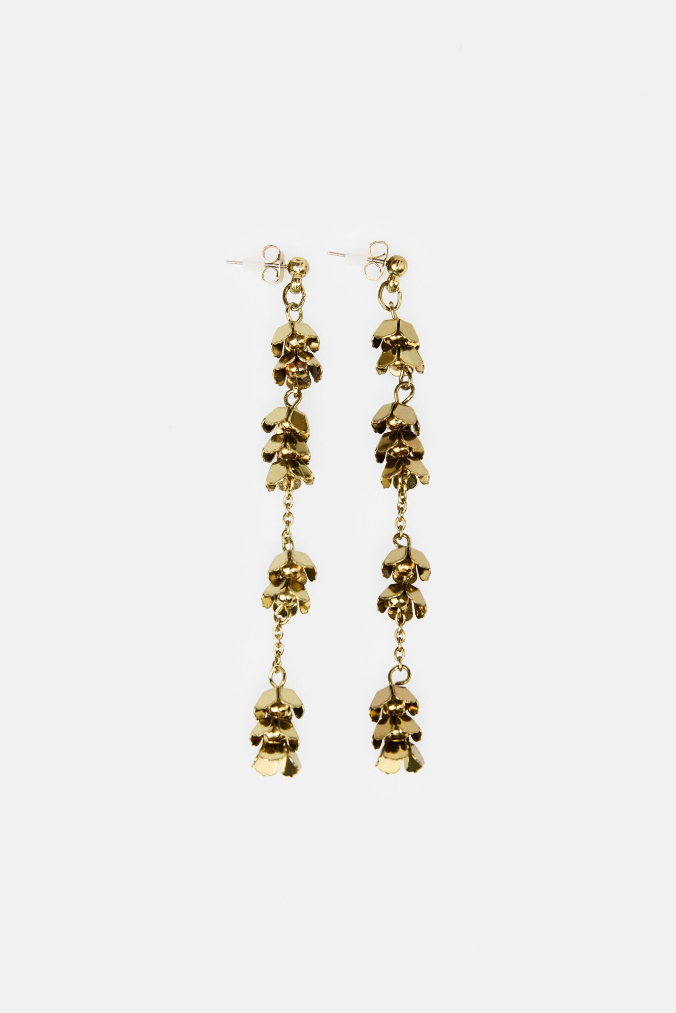 Hoss Intropia Brincos de flores banhados a ouro