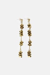 Hoss Intropia Lea. Pendientes de flores ba&ntilde;ados en oro Dorado