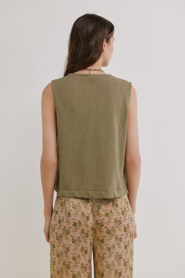 Hoss Intropia Mireia. Camiseta sin mangas tapeta Kaki