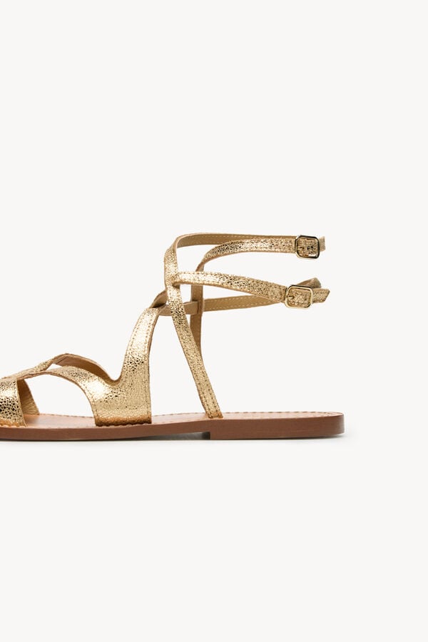 Hoss Intropia Mar. Sandalias de piel Dorado