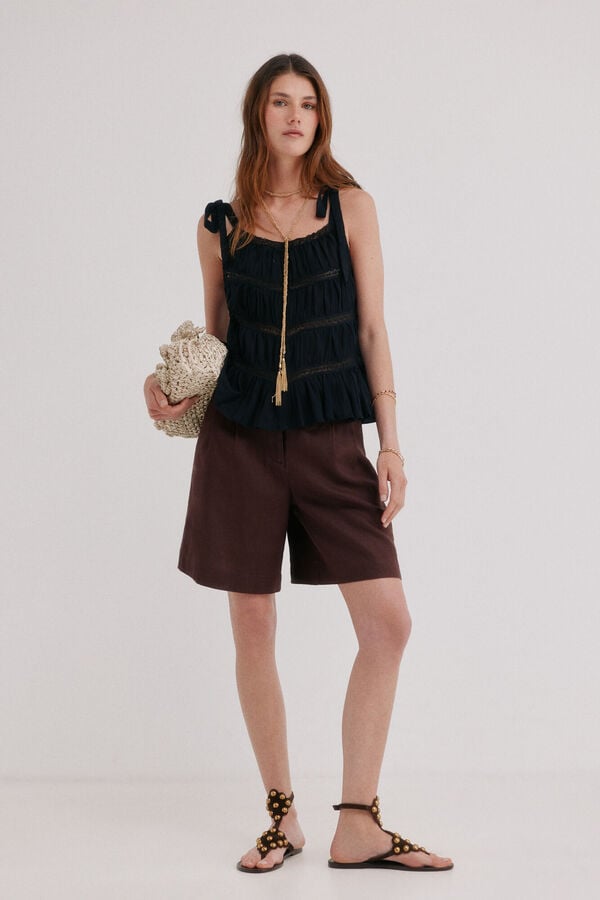 Hoss Intropia Matilda. Top fluido Preto
