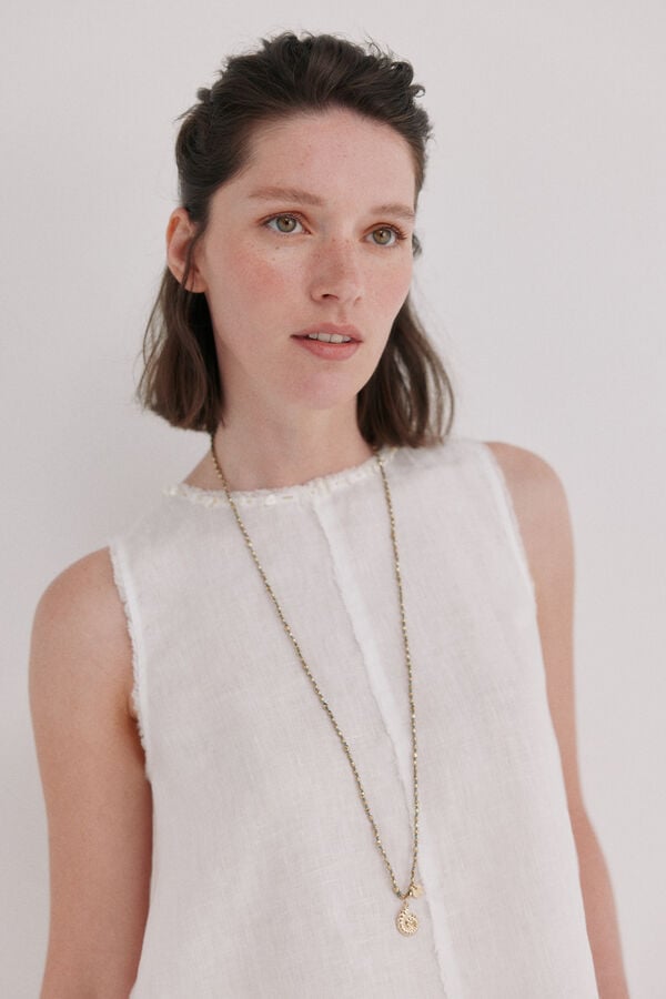 Hoss Intropia Celene. Top abalorios Blanco