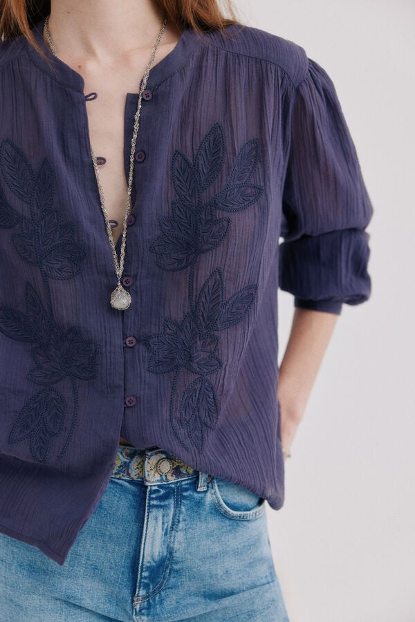 Hoss Intropia Cassie. Blusa bordada Roxo