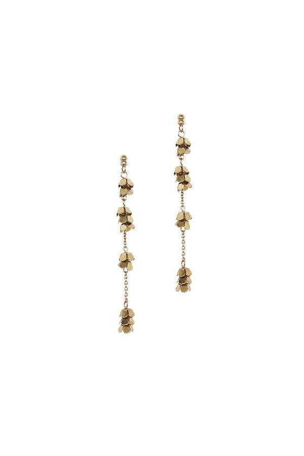 Hoss Intropia Lea. Pendientes de flores ba&ntilde;ados en oro Dorado