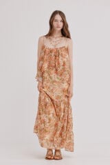 Hoss Intropia Africa. Vestido rom&aacute;ntico Estampado Naranja