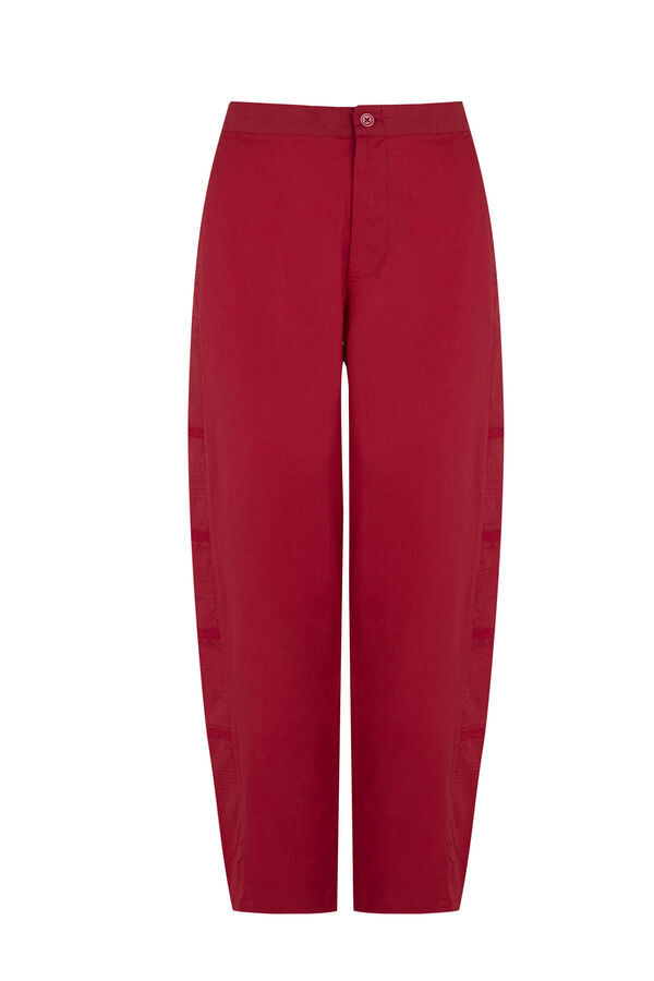 Hoss Intropia P&iacute;a. Cal&ccedil;a de cintura m&eacute;dia bordada Vermelho