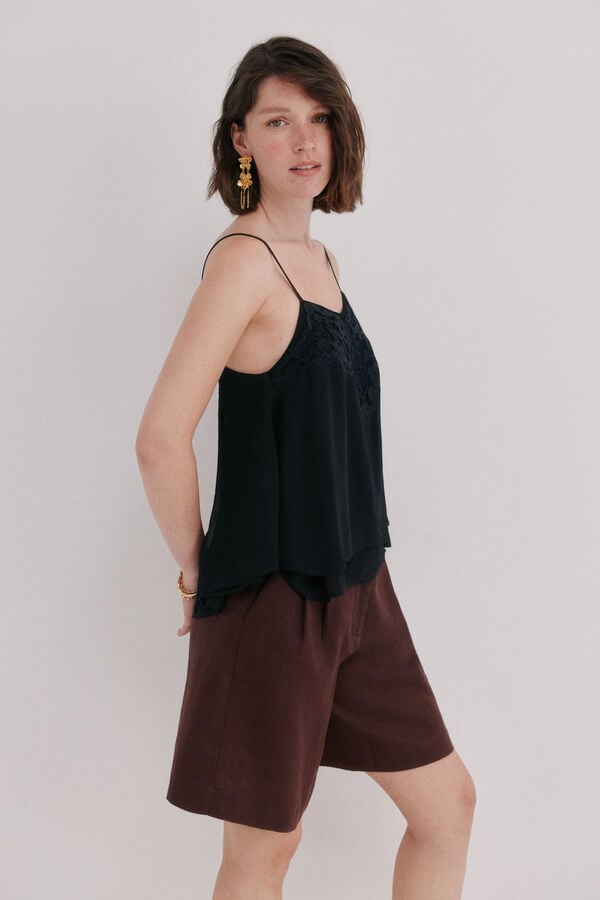 Hoss Intropia Clarissa. Top lencero Negro