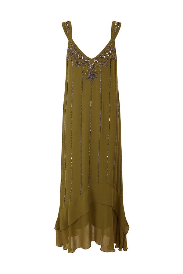 Hoss Intropia Aurore.Vestido missangas Verde