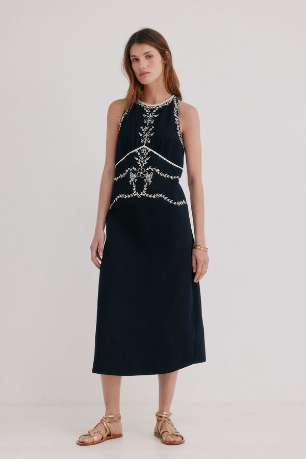 Hoss Intropia Asunci&oacute;n. Vestido algod&oacute;n Negro