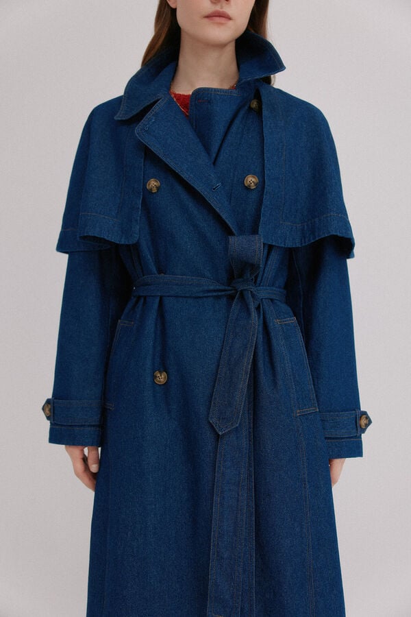 Hoss Intropia Darelle. Gabardina em denim Azul