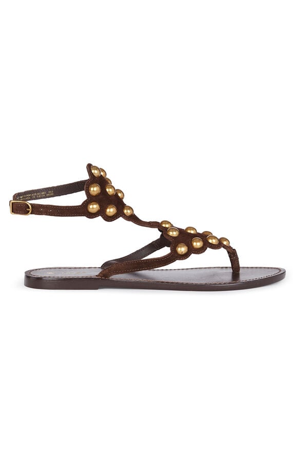 Hoss Intropia Maisa. Sandalias piel piezas met&aacute;licas Marron