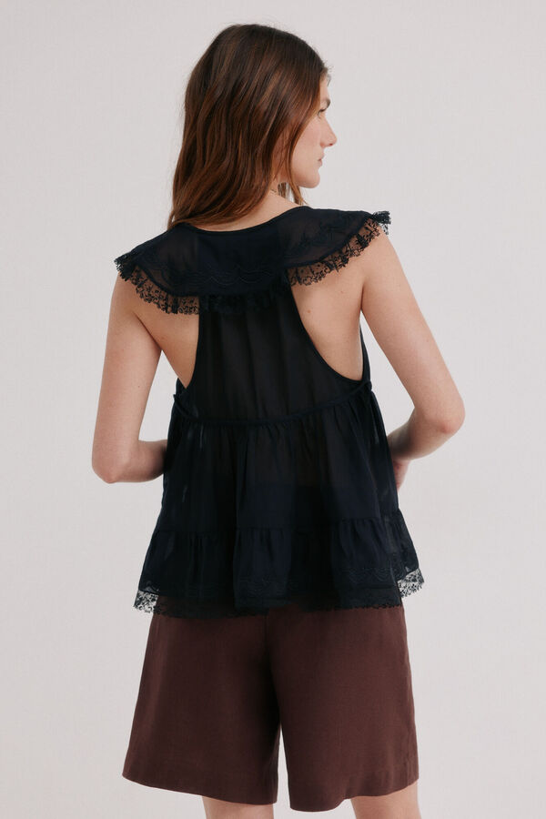 Hoss Intropia Celeste. Blusa fluida Preto