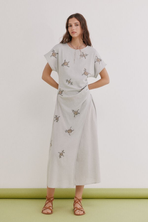 Hoss Intropia Aveline. Vestido abalorios Azul