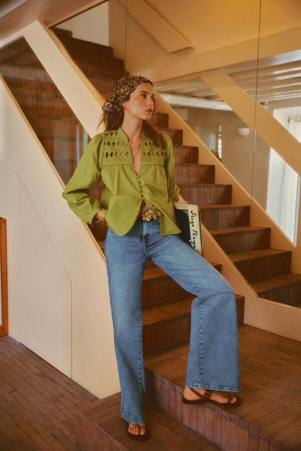 Hoss Intropia Cecile. Blusa mnaga larga Kaki