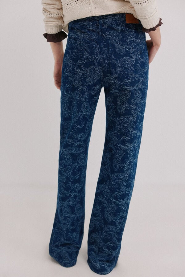 Hoss Intropia Brenda. Vaqueros jacquard Azul marino