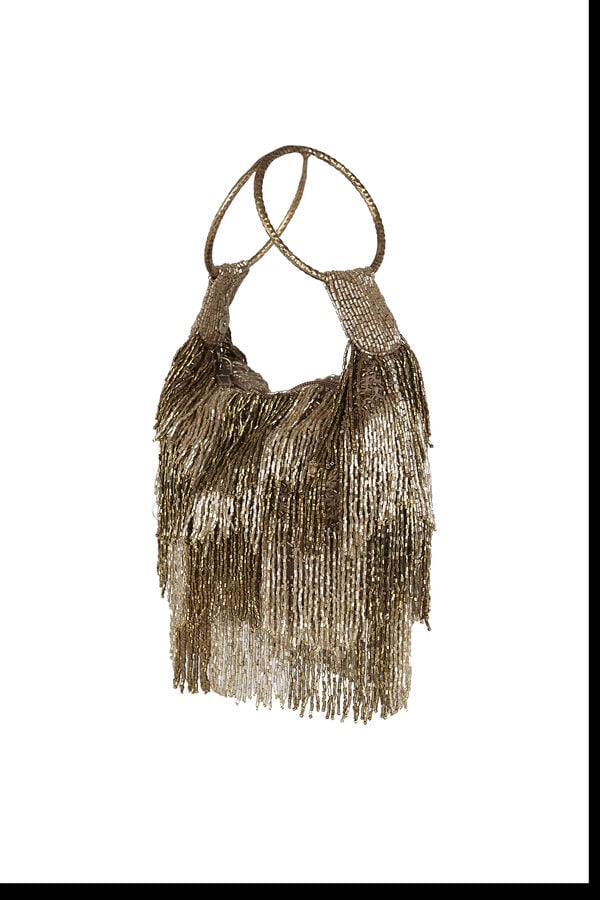 Hoss Intropia Natalia. Bolso con anillas y flecos Dorado