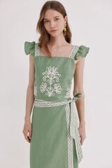 Hoss Intropia Caela. Top bordado Verde