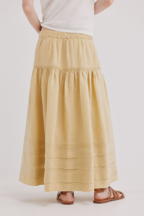 Hoss Intropia Rufina. Saia com pregas Amarelo